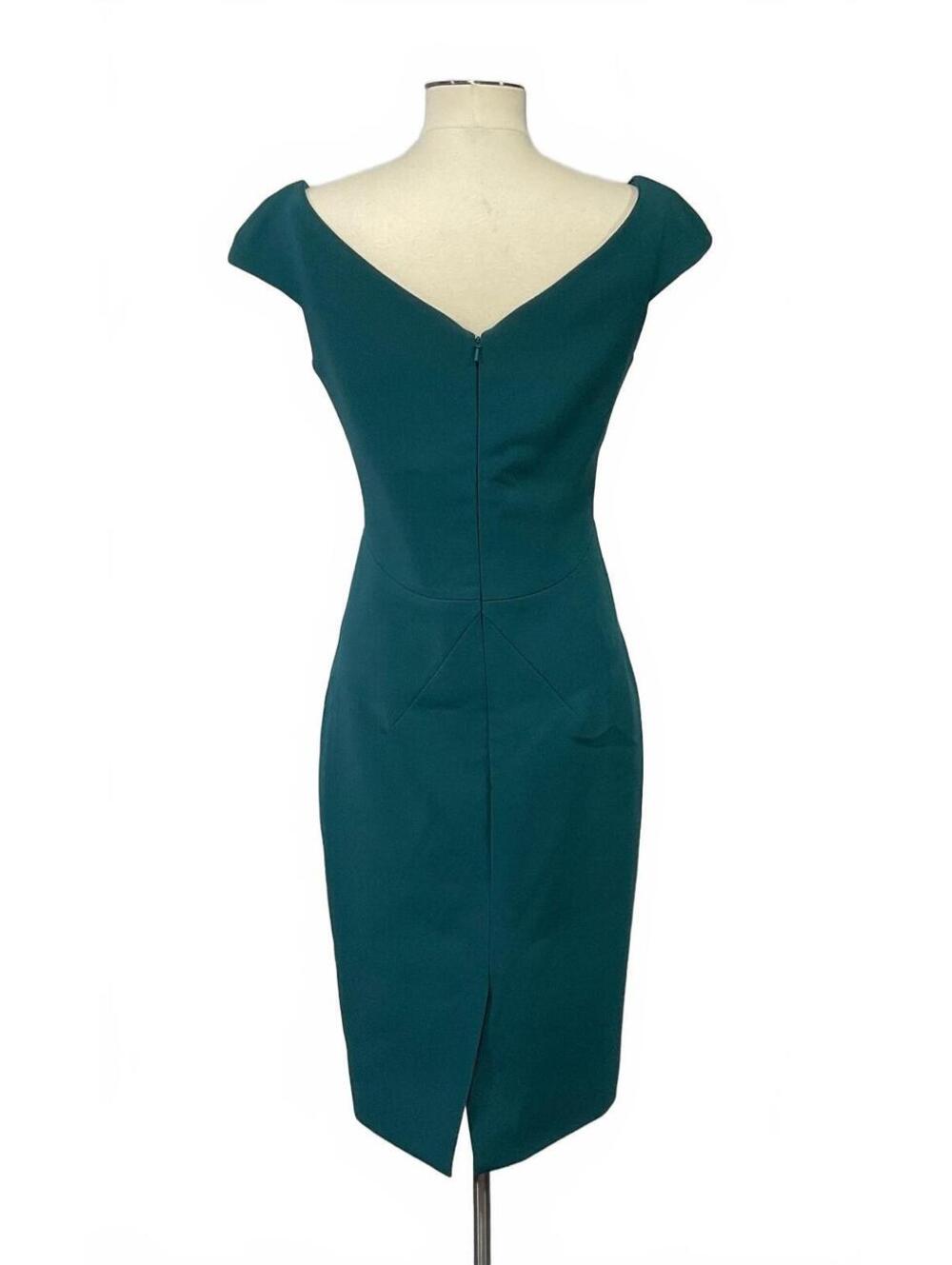 Zac Posen size 2 teal cap sleeve sheath dress dd12